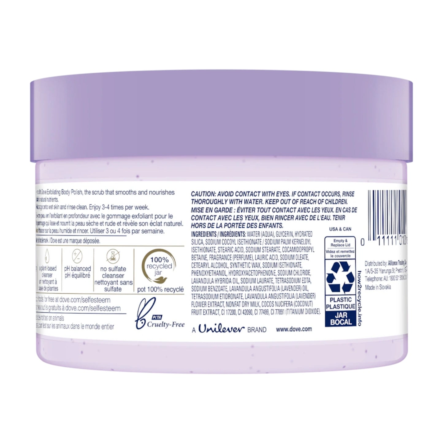 Dove Crushed Levander & Coconut Milk Body Scrub 298g