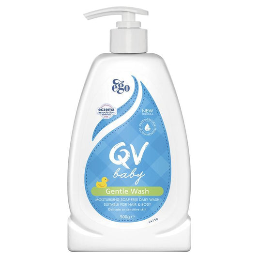 QV Baby Gentle Wash 500ml - with Vitamin B3 & Glycerin, Delicate Soap-Free