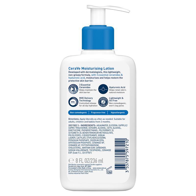 Cerave Moisturising Lotion for Dry To Very Dry Skin 236ml