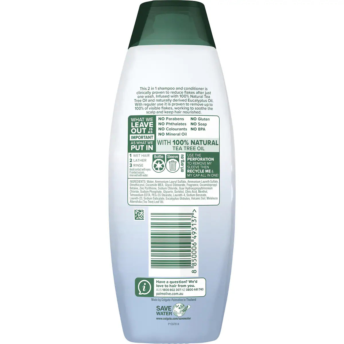 Palmolive Naturals Anti Dandruff Scalp Health Shampoo & Conditioner 2 in 1 350ml
