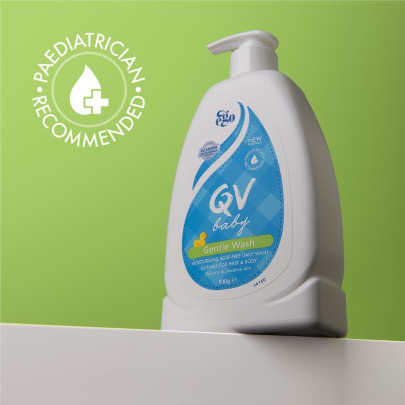 QV Baby Gentle Wash 500ml - with Vitamin B3 & Glycerin, Delicate Soap-Free