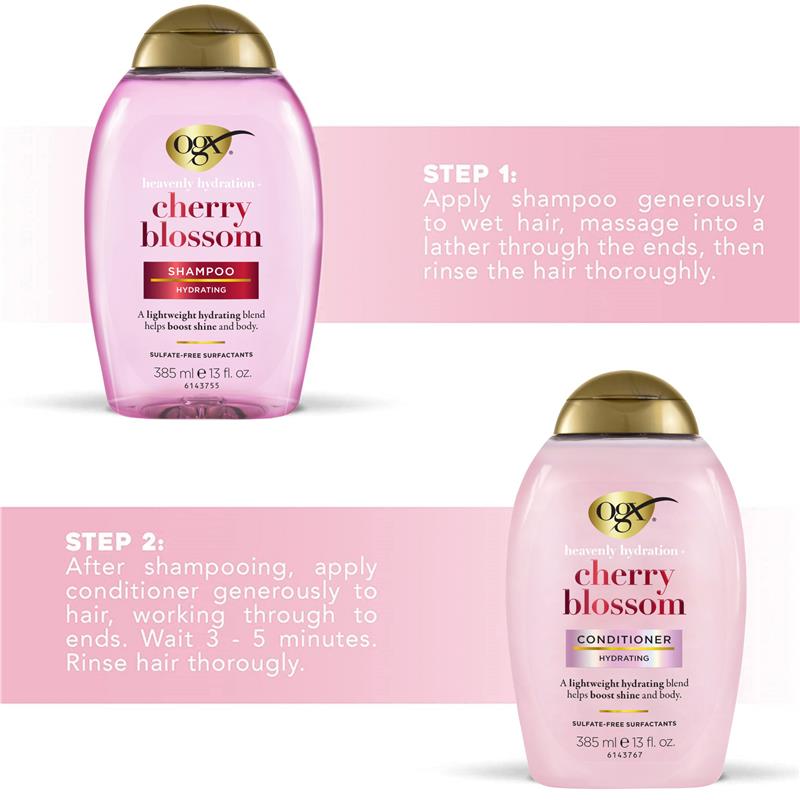 OGX Heavenly Hydration Cherry Blossom Shampoo 385ml