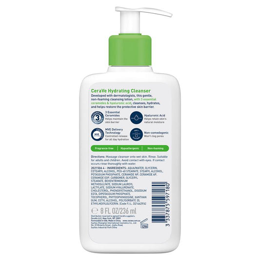 Cerave Hydrating Cleanser for Normal to Dry Skin (with pump) 236ml